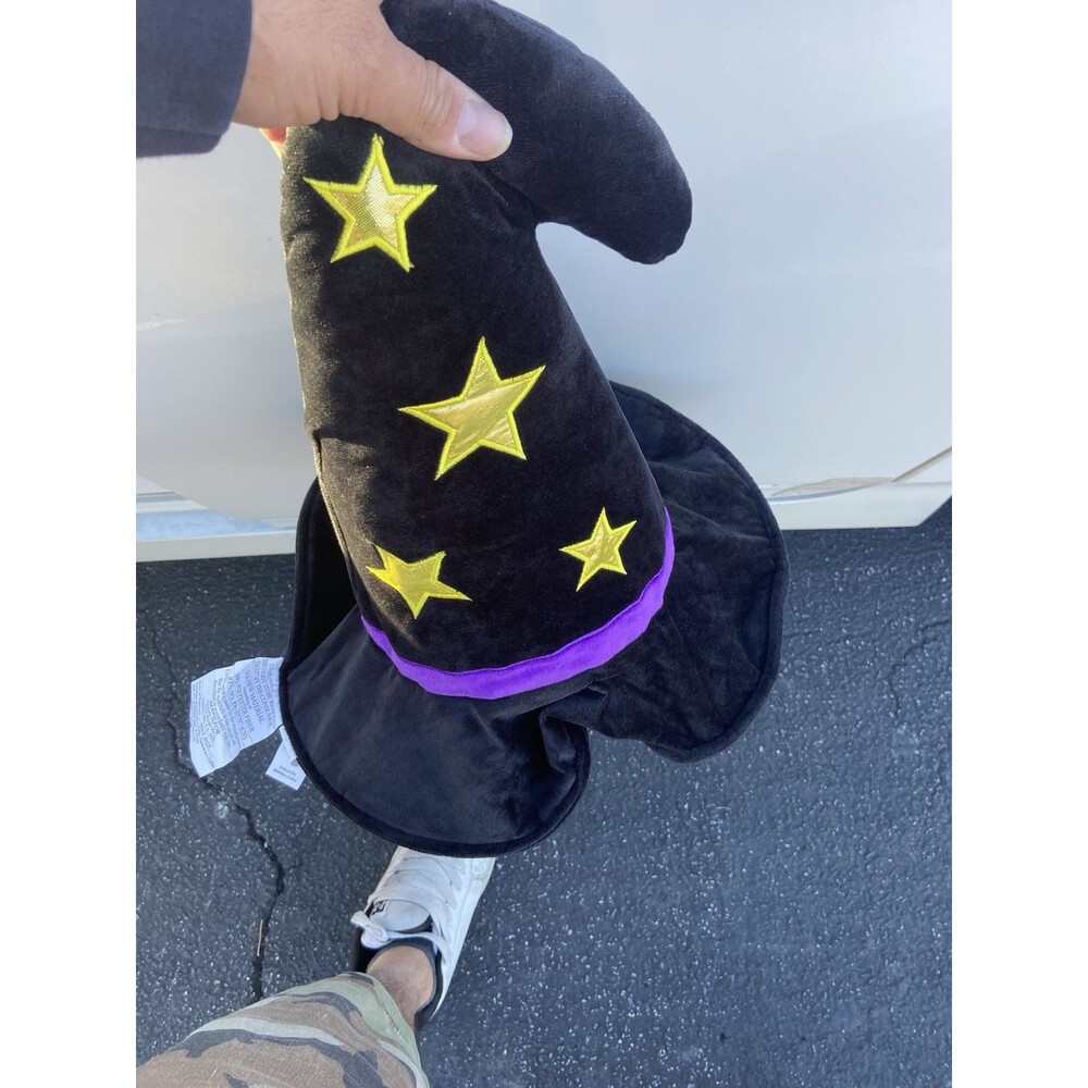 STARRY WITCH HAT PLUSH 16" life size stuffed Halloween decoration wizard cap